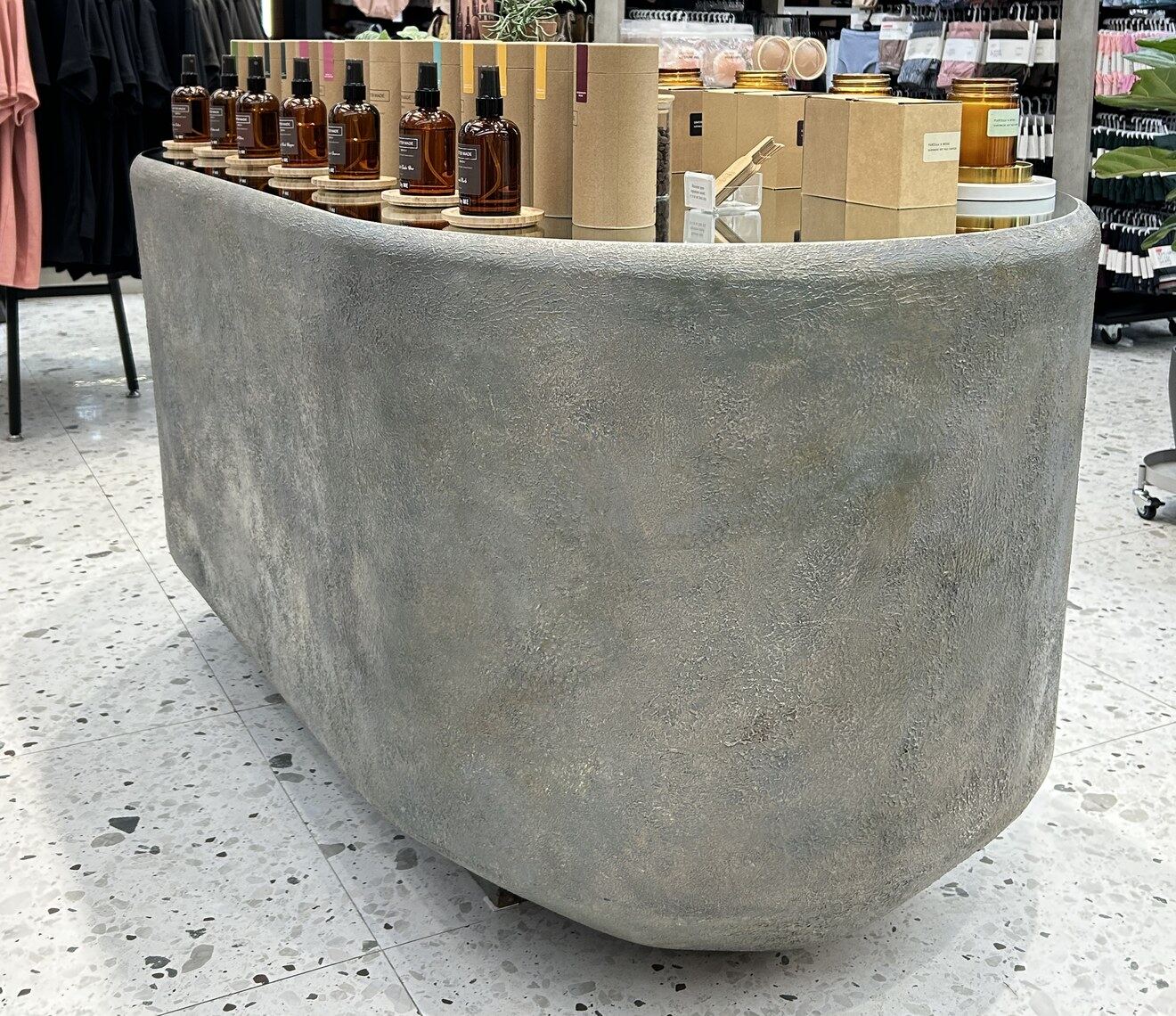 Bench Power Plant Mall custom stone table