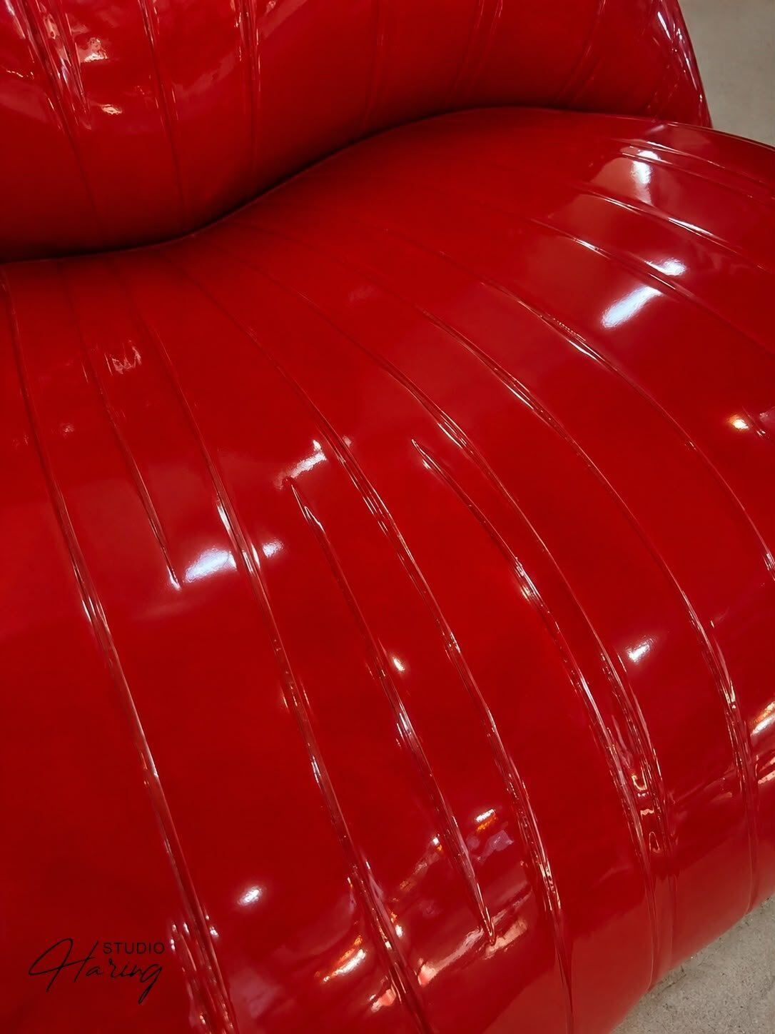 Resin and fiberglass sculptural chair